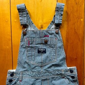Vintage Oshkosh Girls Railroad Stripe Overalls - Rare